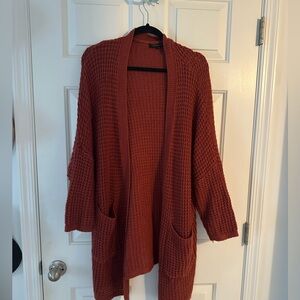 Burnt Orange Long Chunky Cardigann